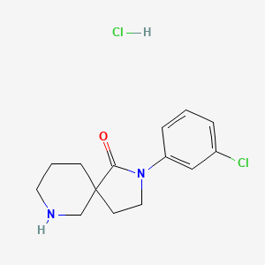 molecular formula C14H18Cl2N2O B14849455 2-(3-Chlorophenyl)-2,7-diazaspiro[4.5]decan-1-one hydrochloride 