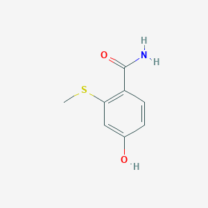 molecular formula C8H9NO2S B14849483 4-Hydroxy-2-(methylthio)benzamide 