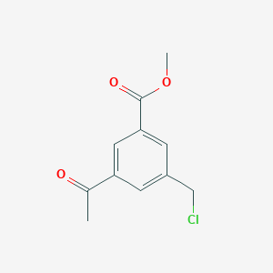 molecular formula C11H11ClO3 B14849485 Methyl 3-acetyl-5-(chloromethyl)benzoate 