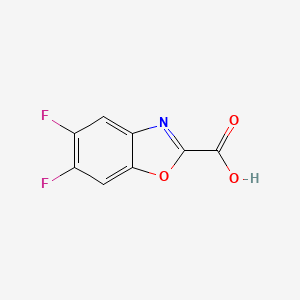 molecular formula C8H3F2NO3 B14849488 5,6-Difluoro-1,3-benzoxazole-2-carboxylic acid 