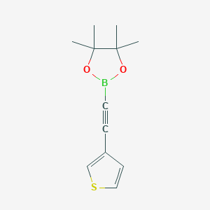 molecular formula C12H15BO2S B14849520 Thiophen-3-ylethynylboronic acid pinacol ester 