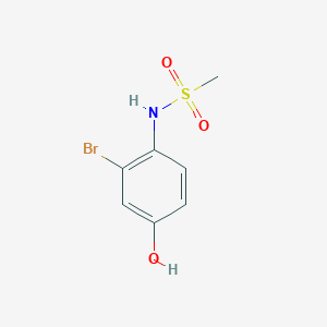 molecular formula C7H8BrNO3S B14849537 N-(2-Bromo-4-hydroxyphenyl)methanesulfonamide 