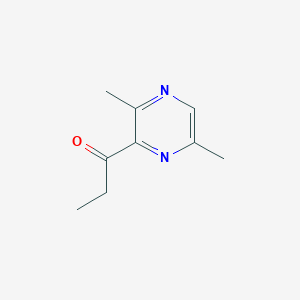 molecular formula C9H12N2O B14849563 1-(3,6-Dimethyl-2-pyrazinyl)propanone 