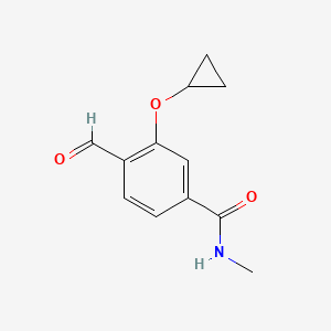 molecular formula C12H13NO3 B14849626 3-Cyclopropoxy-4-formyl-N-methylbenzamide 