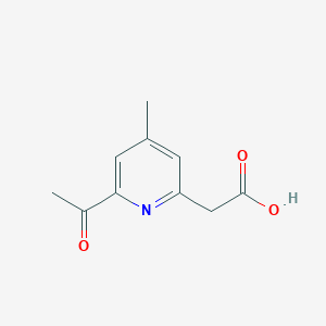 molecular formula C10H11NO3 B14849634 (6-Acetyl-4-methylpyridin-2-YL)acetic acid 