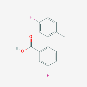 molecular formula C14H10F2O2 B14849645 5-Fluoro-2-(5-fluoro-2-methylphenyl)benzoic acid CAS No. 1178611-53-4