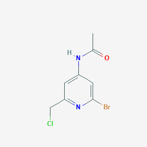 molecular formula C8H8BrClN2O B14849684 N-(2-Bromo-6-(chloromethyl)pyridin-4-yl)acetamide 