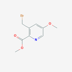 molecular formula C9H10BrNO3 B14849698 Methyl 3-(bromomethyl)-5-methoxypyridine-2-carboxylate 