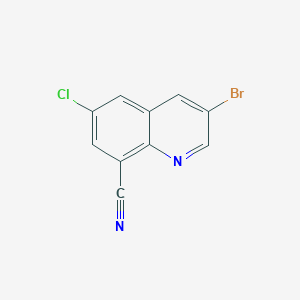 molecular formula C10H4BrClN2 B1484972 3-Bromo-6-chloroquinoline-8-carbonitrile CAS No. 1352443-49-2