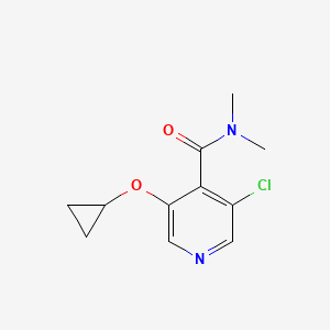 molecular formula C11H13ClN2O2 B14849748 3-Chloro-5-cyclopropoxy-N,N-dimethylisonicotinamide 