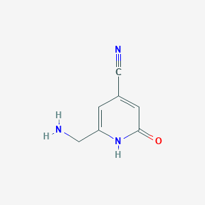 molecular formula C7H7N3O B14849752 2-(Aminomethyl)-6-hydroxyisonicotinonitrile 