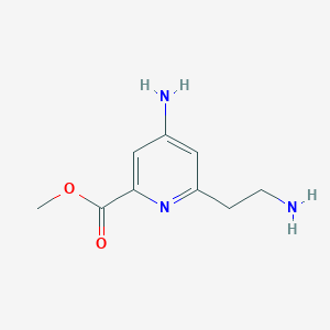 molecular formula C9H13N3O2 B14849762 Methyl 4-amino-6-(2-aminoethyl)pyridine-2-carboxylate 