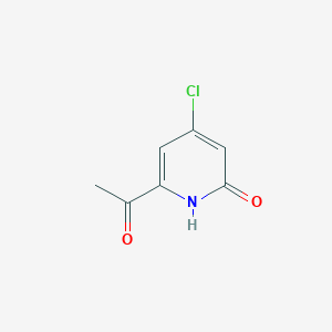 molecular formula C7H6ClNO2 B14849765 1-(4-Chloro-6-hydroxypyridin-2-YL)ethanone 