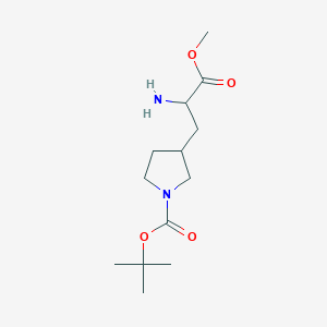 molecular formula C13H24N2O4 B14849769 Tert-butyl 3-(2-amino-3-methoxy-3-oxopropyl)pyrrolidine-1-carboxylate 