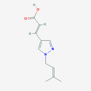 molecular formula C11H14N2O2 B1484977 (2E)-3-[1-(3-甲基丁-2-烯-1-基)-1H-吡唑-4-基]丙-2-烯酸 CAS No. 2098159-25-0