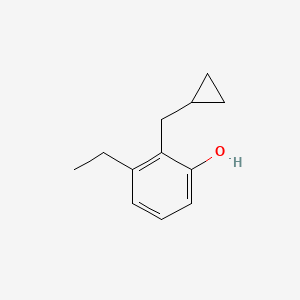 molecular formula C12H16O B14849771 2-(Cyclopropylmethyl)-3-ethylphenol CAS No. 1243374-50-6