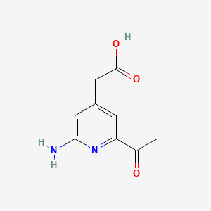 molecular formula C9H10N2O3 B14849786 (2-Acetyl-6-aminopyridin-4-YL)acetic acid 