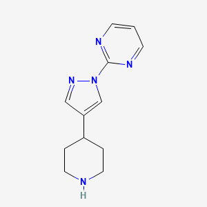 molecular formula C12H15N5 B1484979 2-[4-(piperidin-4-yl)-1H-pyrazol-1-yl]pyrimidine CAS No. 2098085-36-8