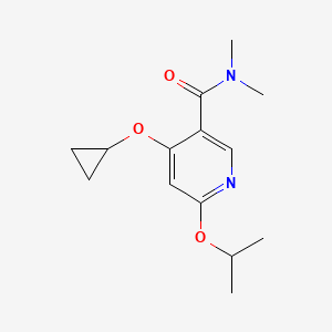 molecular formula C14H20N2O3 B14849797 4-Cyclopropoxy-6-isopropoxy-N,N-dimethylnicotinamide 