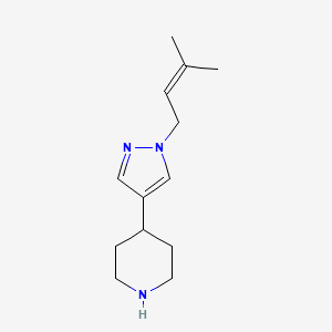molecular formula C13H21N3 B1484981 4-[1-(3-methylbut-2-en-1-yl)-1H-pyrazol-4-yl]piperidine CAS No. 2091541-61-4
