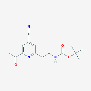 Tert-butyl 2-(6-acetyl-4-cyanopyridin-2-YL)ethylcarbamate