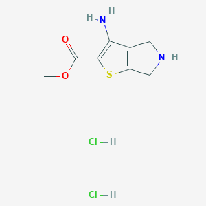 molecular formula C8H12Cl2N2O2S B1484982 Methyl 3-amino-5,6-dihydro-4H-thieno[2,3-c]pyrrole-2-carboxylate dihydrochloride CAS No. 1998216-51-5
