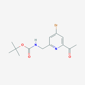 molecular formula C13H17BrN2O3 B14849843 Tert-butyl (6-acetyl-4-bromopyridin-2-YL)methylcarbamate 