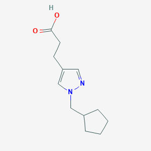 molecular formula C12H18N2O2 B1484985 3-[1-(cyclopentylmethyl)-1H-pyrazol-4-yl]propanoic acid CAS No. 2097977-16-5