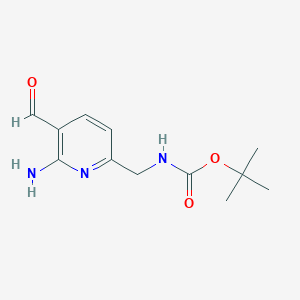 molecular formula C12H17N3O3 B14849862 Tert-butyl (6-amino-5-formylpyridin-2-YL)methylcarbamate 