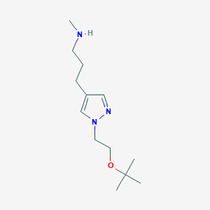 molecular formula C13H25N3O B1484988 (3-{1-[2-(tert-butoxy)ethyl]-1H-pyrazol-4-yl}propyl)(methyl)amine CAS No. 2098012-84-9