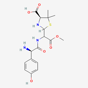 (4S)-2-[1-[[(2R)-2-amino-2-(4-hydroxyphenyl)acetyl]amino]-2-methoxy-2-oxoethyl]-5,5-dimethyl-1,3-thiazolidine-4-carboxylic acid