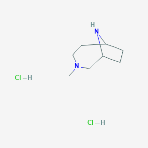 molecular formula C8H18Cl2N2 B1484993 3-Methyl-3,9-diazabicyclo[4.2.1]nonane dihydrochloride CAS No. 1955540-36-9