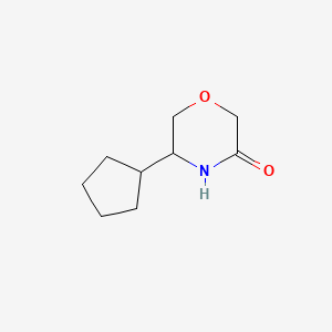 molecular formula C9H15NO2 B14849951 5-Cyclopentylmorpholin-3-one 