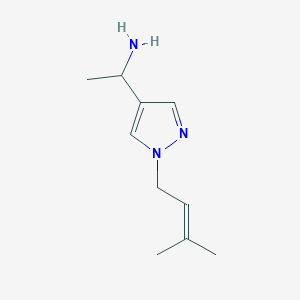molecular formula C10H17N3 B1484996 1-[1-(3-methylbut-2-en-1-yl)-1H-pyrazol-4-yl]ethan-1-amine CAS No. 2092646-23-4