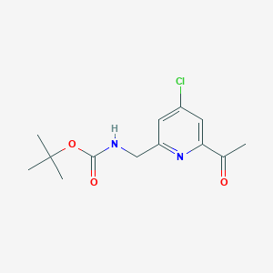 molecular formula C13H17ClN2O3 B14849969 Tert-butyl (6-acetyl-4-chloropyridin-2-YL)methylcarbamate 