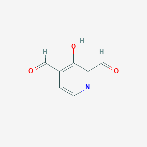 molecular formula C7H5NO3 B14849979 3-Hydroxypyridine-2,4-dicarbaldehyde 