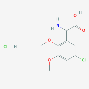 molecular formula C10H13Cl2NO4 B14849990 2-Amino-2-(5-chloro-2,3-dimethoxyphenyl)acetic acid hydrochloride 