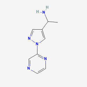 molecular formula C9H11N5 B1485001 1-[1-(pyrazin-2-yl)-1H-pyrazol-4-yl]ethan-1-amine CAS No. 2092228-18-5