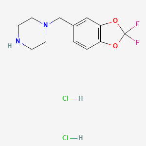 molecular formula C12H16Cl2F2N2O2 B1485003 1-(2,2-Difluorobenzo[1,3]dioxol-5-ylmethyl)piperazine dihydrochloride CAS No. 2206243-25-4