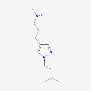 molecular formula C12H21N3 B1485007 methyl({3-[1-(3-methylbut-2-en-1-yl)-1H-pyrazol-4-yl]propyl})amine CAS No. 2097977-46-1