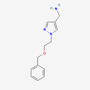 molecular formula C13H17N3O B1485008 {1-[2-(benzyloxy)ethyl]-1H-pyrazol-4-yl}methanamine CAS No. 1874574-33-0