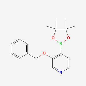 molecular formula C18H22BNO3 B14850099 3-(Benzyloxy)-4-(4,4,5,5-tetramethyl-1,3,2-dioxaborolan-2-YL)pyridine 