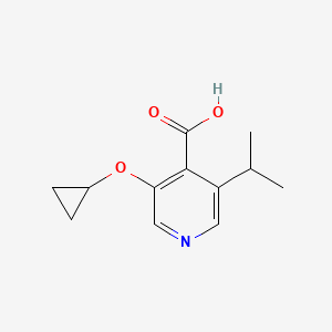 molecular formula C12H15NO3 B14850113 3-Cyclopropoxy-5-isopropylisonicotinic acid 