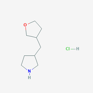 molecular formula C9H18ClNO B1485012 3-[(Oxolan-3-yl)methyl]pyrrolidine hydrochloride CAS No. 2098053-60-0