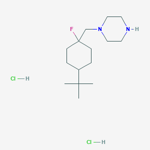 1-[(4-Tert-butyl-1-fluorocyclohexyl)methyl]piperazine dihydrochloride
