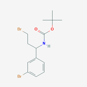 molecular formula C14H19Br2NO2 B14850156 Tert-butyl 3-bromo-1-(3-bromophenyl)propylcarbamate 