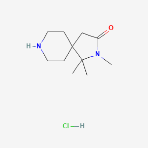 molecular formula C11H21ClN2O B1485016 1,1,2-三甲基-2,8-二氮杂螺[4.5]癸-3-酮盐酸盐 CAS No. 2098008-30-9