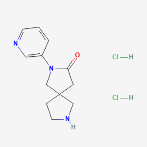 molecular formula C12H17Cl2N3O B1485018 2-(Pyridin-3-yl)-2,7-diazaspiro[4.4]nonan-3-one dihydrochloride CAS No. 2098032-20-1