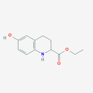 molecular formula C12H15NO3 B14850180 6-Hydroxy-1,2,3,4-tetrahydro-quinoline-2-carboxylic acid ethyl ester 