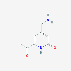 molecular formula C8H10N2O2 B14850244 1-[4-(Aminomethyl)-6-hydroxypyridin-2-YL]ethanone 